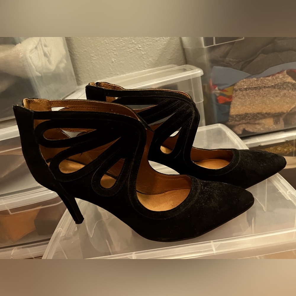 Lien Do heeled shoes, black brushed leather, size 9